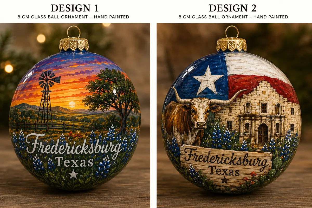 The Sweet Lily hand-painted Fredericksburg ornaments